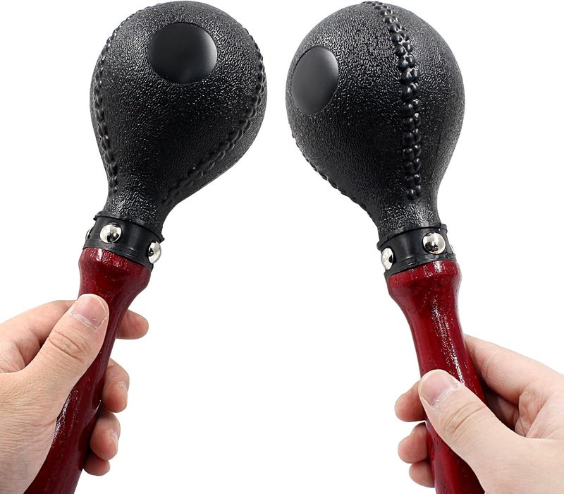 Hitefu 2PCS Maracas Hand Percussion Rattles Sand Hammer Instrument with ABS Shells and Wooden Handles for Live Performances and Recording Adults Party Game Playing, KTV, Concert, Bands (Brown) - Image 3